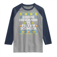 Happy Hanukkah Ya Fithy Schmuck Raglan Shirt Funny Hanukkah Christmas Movie - Wonder Print Shop
