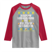 Happy Hanukkah Ya Fithy Schmuck Raglan Shirt Funny Hanukkah Christmas Movie - Wonder Print Shop