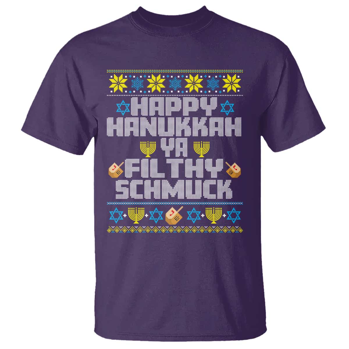 Happy Hanukkah Ya Fithy Schmuck T Shirt Funny Hanukkah Christmas Movie - Wonder Print Shop