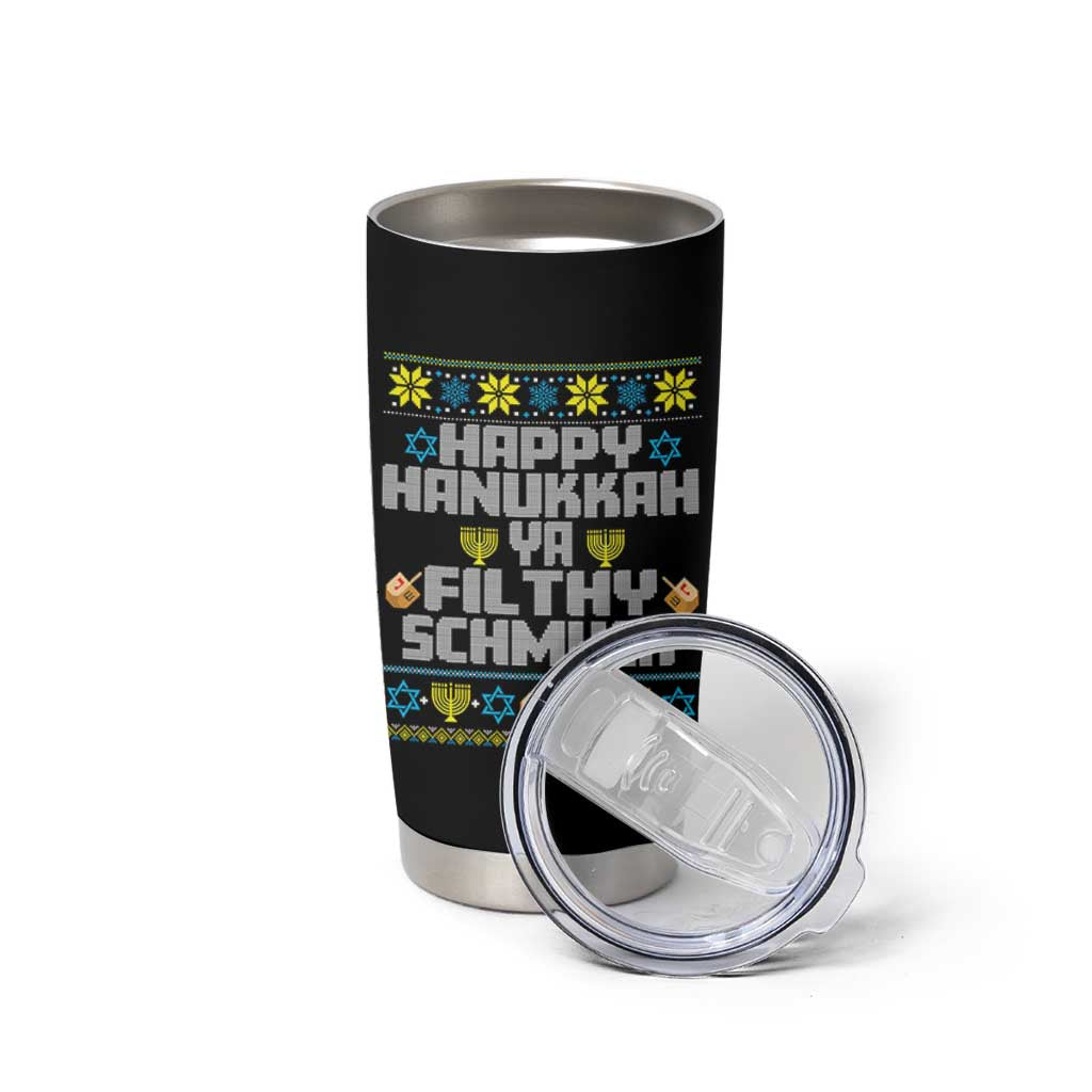 Happy Hanukkah Ya Fithy Schmuck Tumbler Cup Funny Hanukkah Christmas Movie - Wonder Print Shop