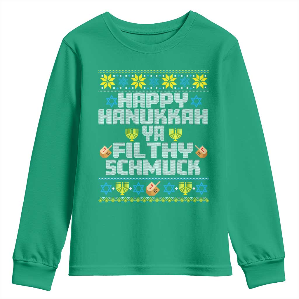Happy Hanukkah Ya Fithy Schmuck Youth Sweatshirt Funny Hanukkah Christmas Movie - Wonder Print Shop