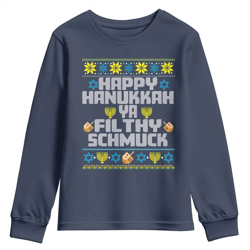 Happy Hanukkah Ya Fithy Schmuck Youth Sweatshirt Funny Hanukkah Christmas Movie - Wonder Print Shop