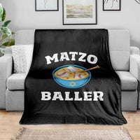 Funny Hanukkah Baseball Throw Blanket Matzo Baller Matzah Ball Jewish Chanukah Sports Lover - Wonder Print Shop