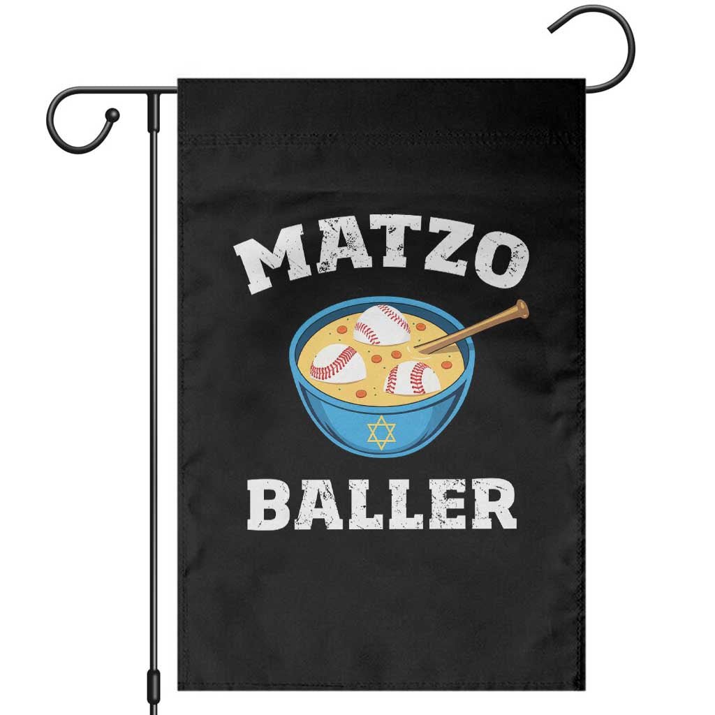 Funny Hanukkah Baseball Garden Flag Matzo Baller Matzah Ball Jewish Chanukah Sports Lover - Wonder Print Shop