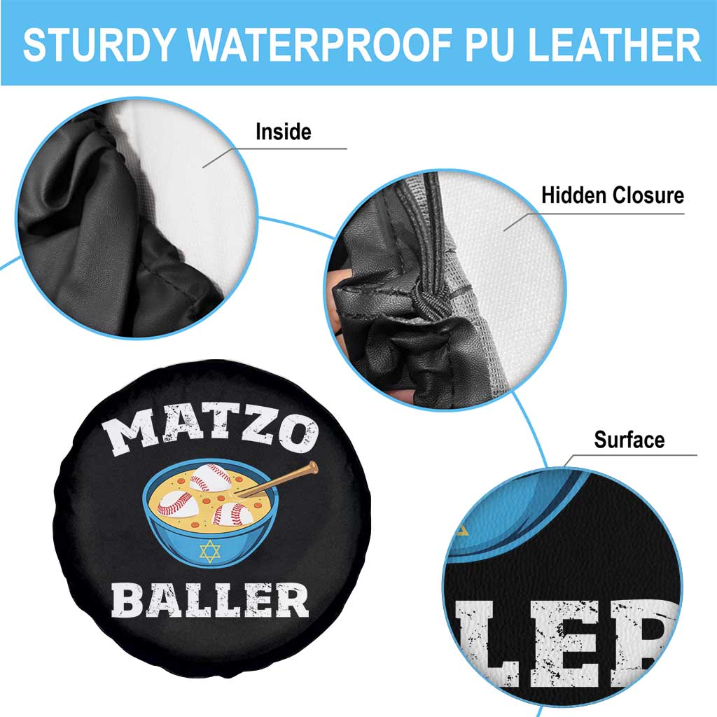 Funny Hanukkah Baseball Spare Tire Cover Matzo Baller Matzah Ball Jewish Chanukah Sports Lover - Wonder Print Shop