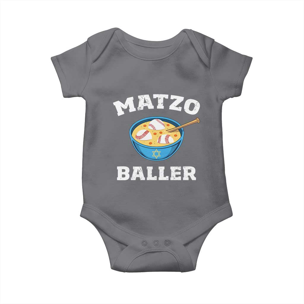 Funny Hanukkah Baseball Baby Onesie Matzo Baller Matzah Ball Jewish Chanukah Sports Lover - Wonder Print Shop