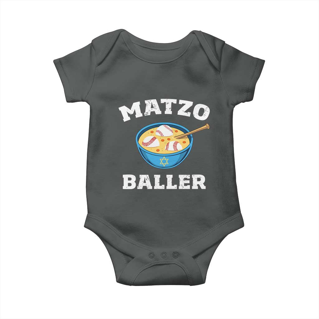 Funny Hanukkah Baseball Baby Onesie Matzo Baller Matzah Ball Jewish Chanukah Sports Lover - Wonder Print Shop