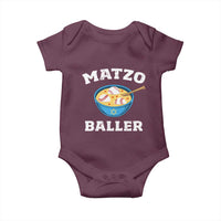 Funny Hanukkah Baseball Baby Onesie Matzo Baller Matzah Ball Jewish Chanukah Sports Lover - Wonder Print Shop