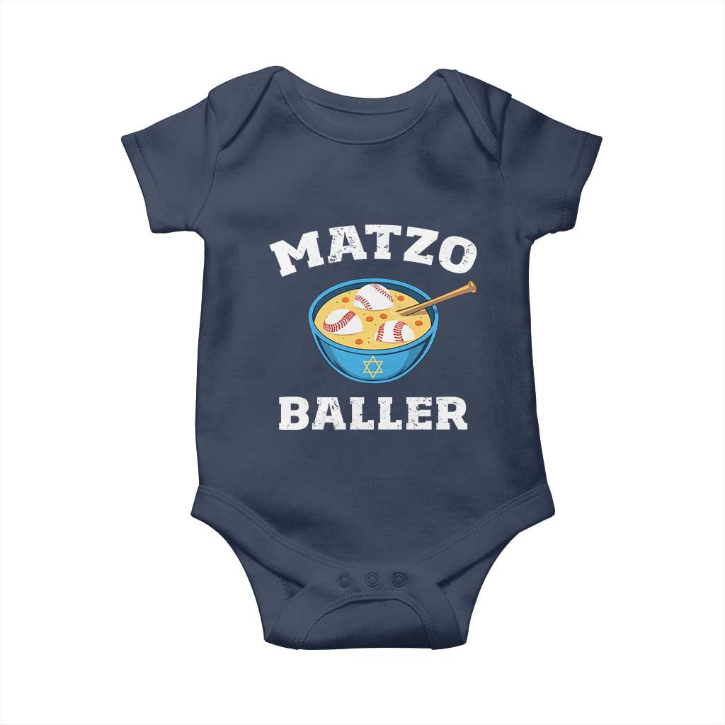 Funny Hanukkah Baseball Baby Onesie Matzo Baller Matzah Ball Jewish Chanukah Sports Lover - Wonder Print Shop