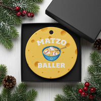 Funny Hanukkah Baseball Ceramic Ornament Matzo Baller Matzah Ball Jewish Chanukah Sports Lover - Wonder Print Shop