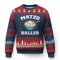 Funny Hanukkah Baseball Ugly Christmas Sweater Matzo Baller Matzah Ball Jewish Chanukah Sports Lover - Wonder Print Shop