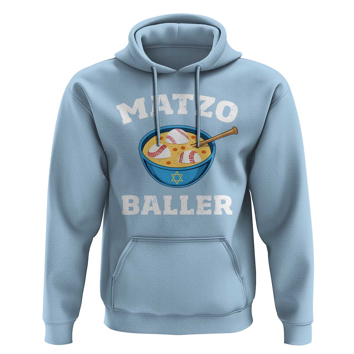 Funny Hanukkah Baseball Hoodie Matzo Baller Matzah Ball Jewish Chanukah Sports Lover - Wonder Print Shop