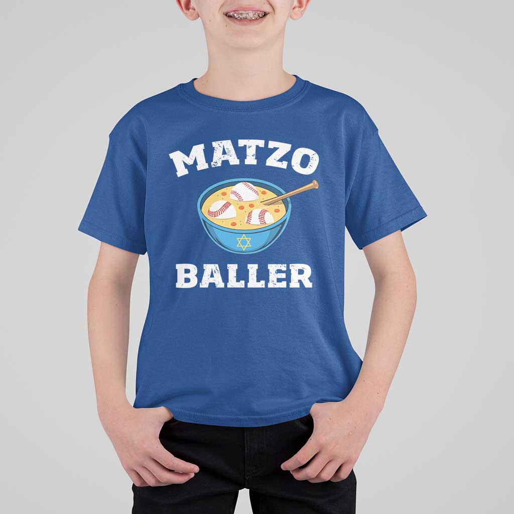 Funny Hanukkah Baseball T Shirt For Kid Matzo Baller Matzah Ball Jewish Chanukah Sports Lover - Wonder Print Shop