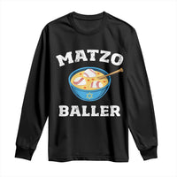 Funny Hanukkah Baseball Long Sleeve Shirt Matzo Baller Matzah Ball Jewish Chanukah Sports Lover - Wonder Print Shop