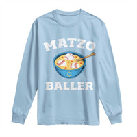 Funny Hanukkah Baseball Long Sleeve Shirt Matzo Baller Matzah Ball Jewish Chanukah Sports Lover - Wonder Print Shop