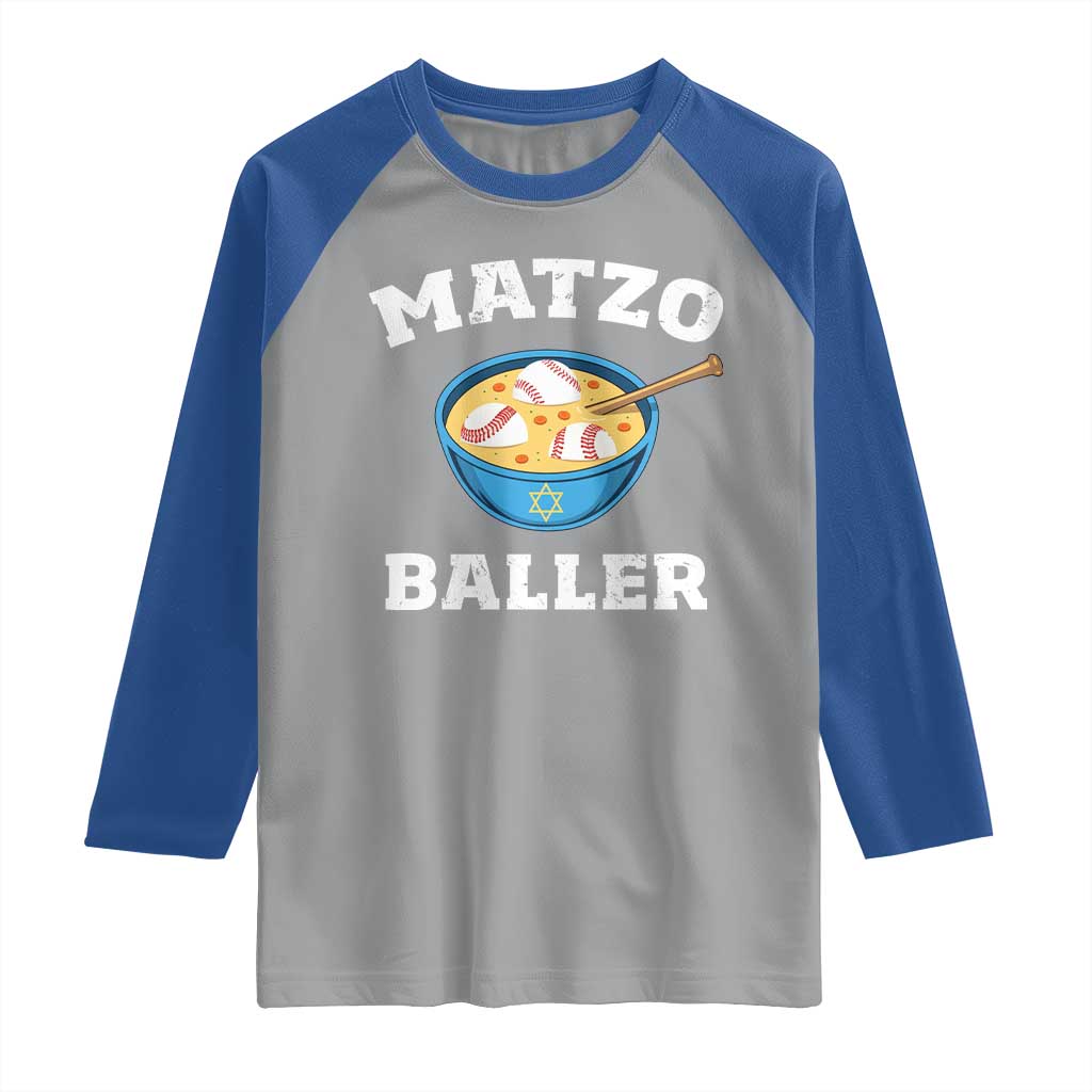 Funny Hanukkah Baseball Raglan Shirt Matzo Baller Matzah Ball Jewish Chanukah Sports Lover - Wonder Print Shop