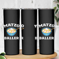 Funny Hanukkah Baseball Skinny Tumbler Matzo Baller Matzah Ball Jewish Chanukah Sports Lover - Wonder Print Shop