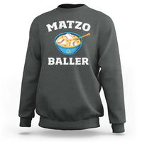 Funny Hanukkah Baseball Sweatshirt Matzo Baller Matzah Ball Jewish Chanukah Sports Lover - Wonder Print Shop