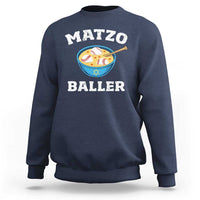 Funny Hanukkah Baseball Sweatshirt Matzo Baller Matzah Ball Jewish Chanukah Sports Lover - Wonder Print Shop