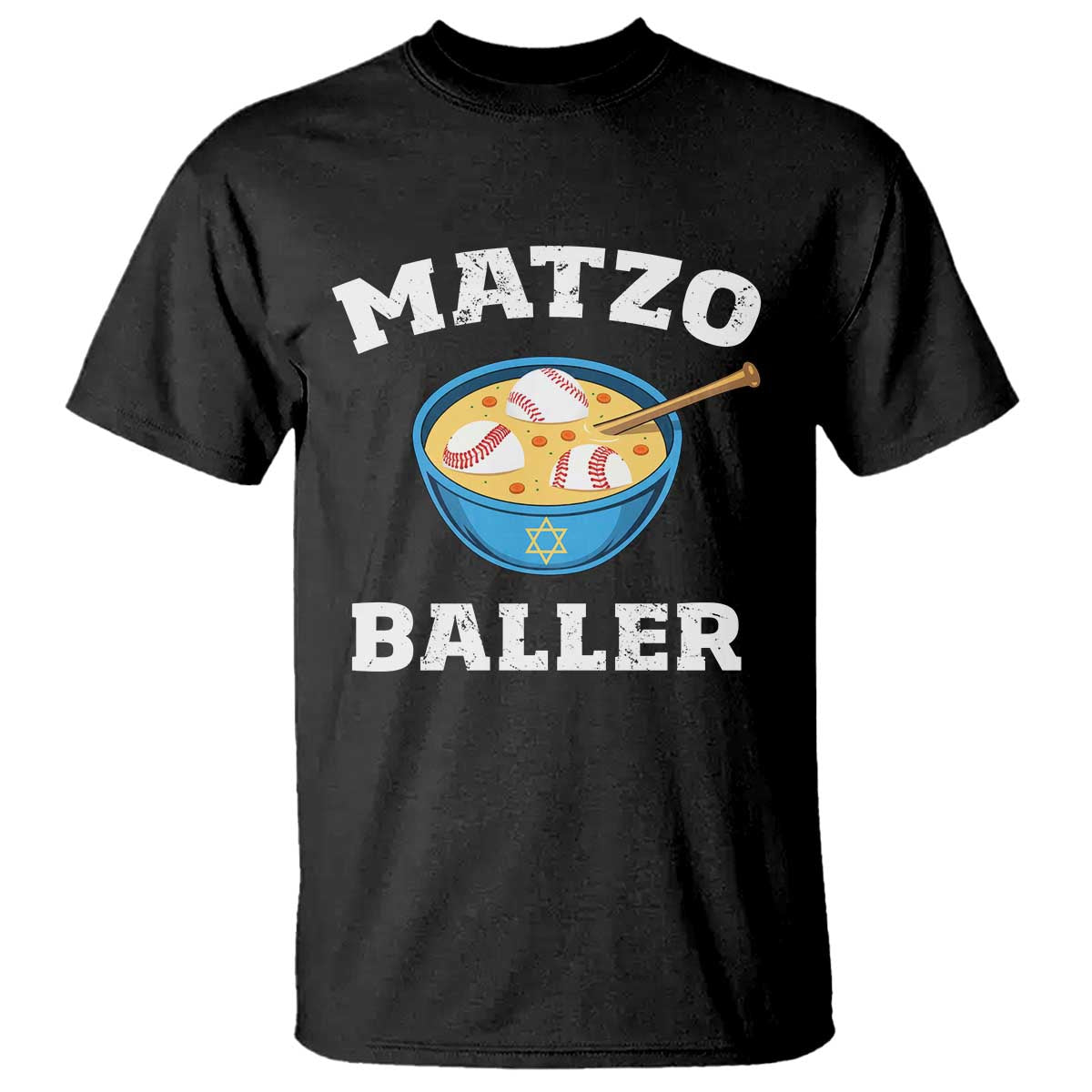 Funny Hanukkah Baseball T Shirt Matzo Baller Matzah Ball Jewish Chanukah Sports Lover - Wonder Print Shop