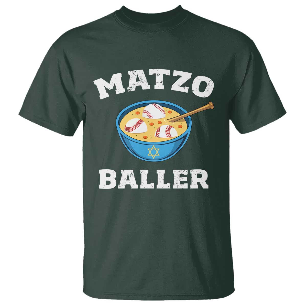 Funny Hanukkah Baseball T Shirt Matzo Baller Matzah Ball Jewish Chanukah Sports Lover - Wonder Print Shop