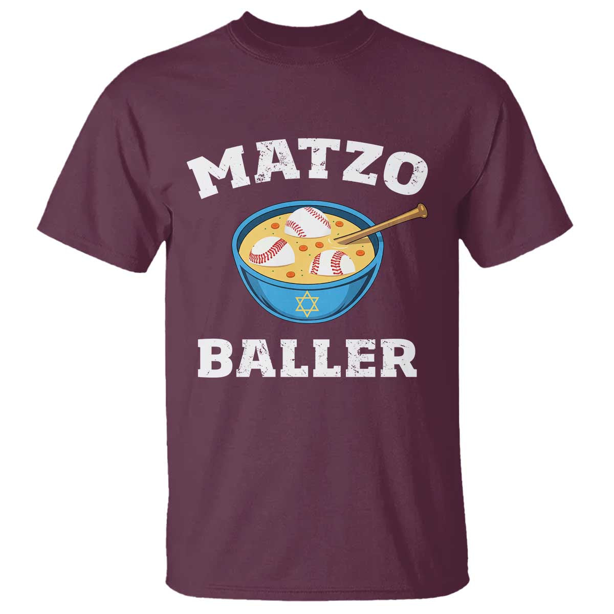 Funny Hanukkah Baseball T Shirt Matzo Baller Matzah Ball Jewish Chanukah Sports Lover - Wonder Print Shop
