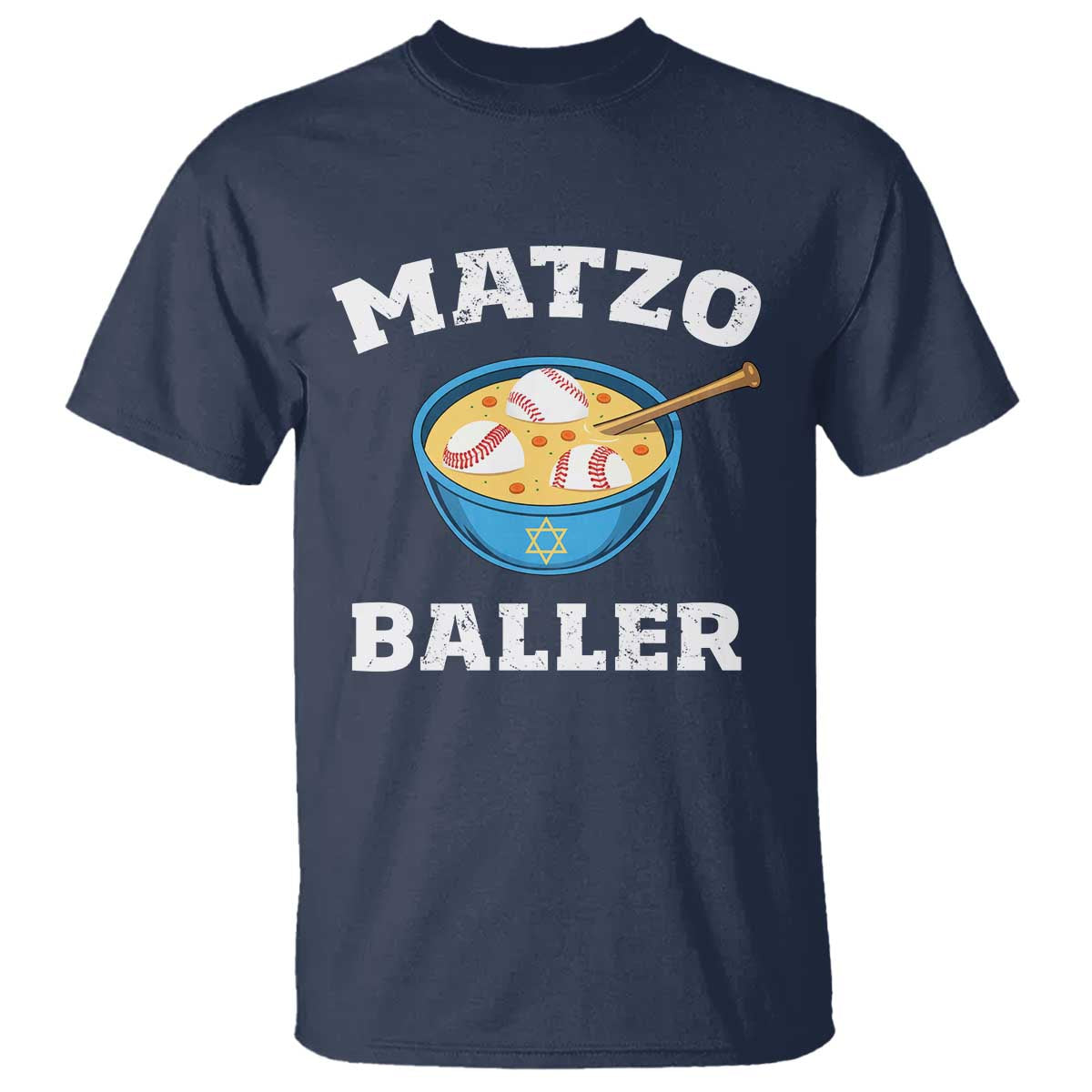 Funny Hanukkah Baseball T Shirt Matzo Baller Matzah Ball Jewish Chanukah Sports Lover - Wonder Print Shop