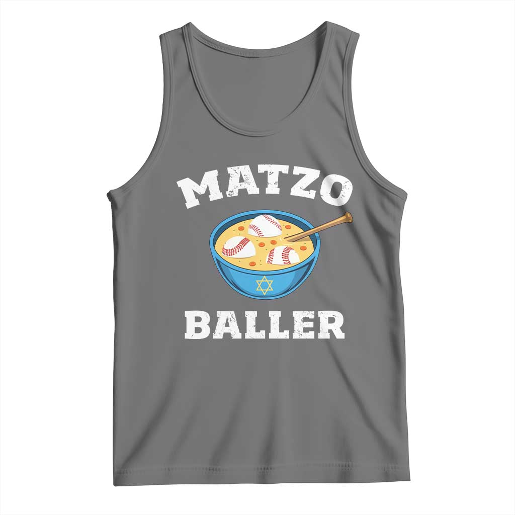 Funny Hanukkah Baseball Tank Top Matzo Baller Matzah Ball Jewish Chanukah Sports Lover - Wonder Print Shop