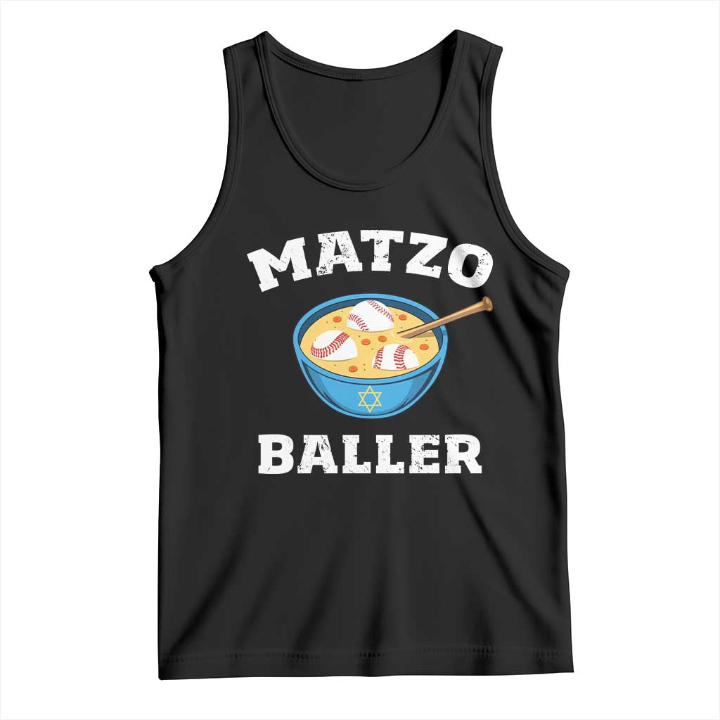 Funny Hanukkah Baseball Tank Top Matzo Baller Matzah Ball Jewish Chanukah Sports Lover - Wonder Print Shop