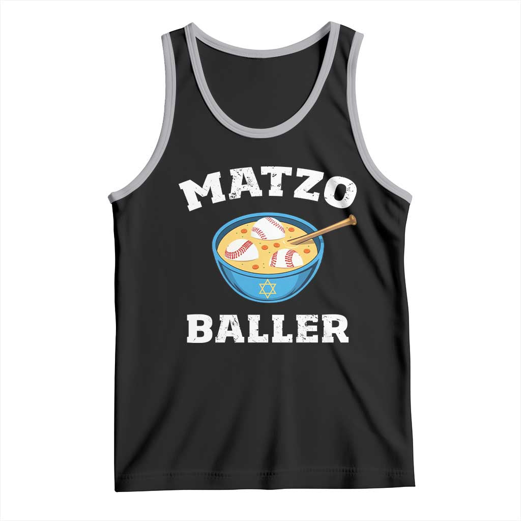 Funny Hanukkah Baseball Tank Top Matzo Baller Matzah Ball Jewish Chanukah Sports Lover - Wonder Print Shop