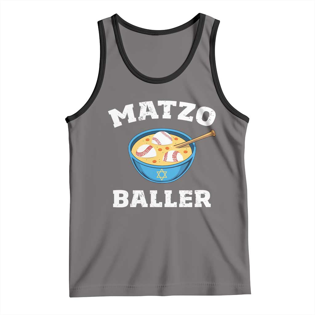 Funny Hanukkah Baseball Tank Top Matzo Baller Matzah Ball Jewish Chanukah Sports Lover - Wonder Print Shop