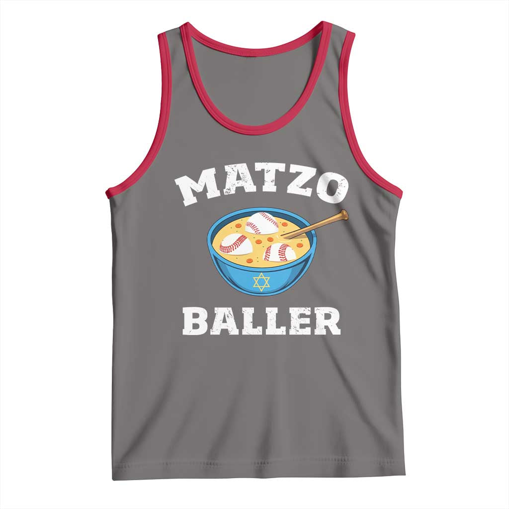 Funny Hanukkah Baseball Tank Top Matzo Baller Matzah Ball Jewish Chanukah Sports Lover - Wonder Print Shop