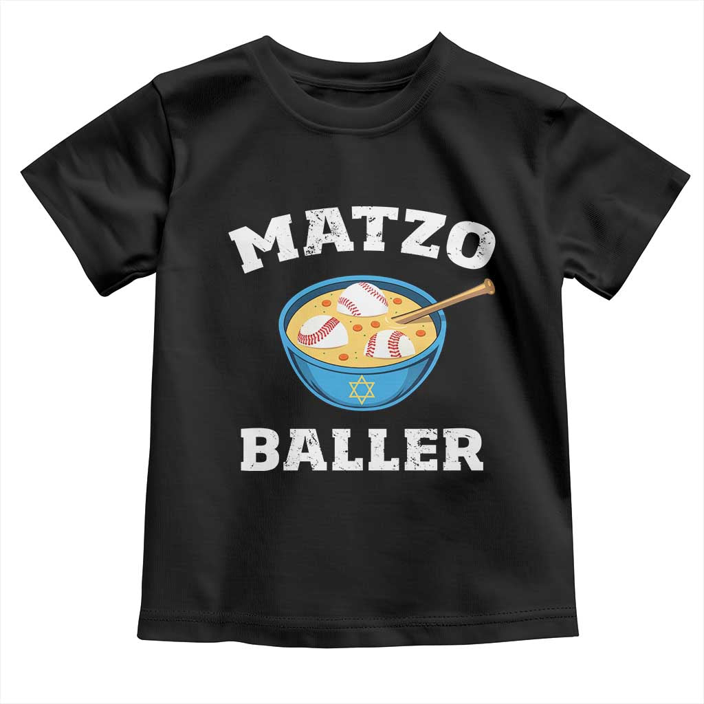 Funny Hanukkah Baseball Toddler T Shirt Matzo Baller Matzah Ball Jewish Chanukah Sports Lover - Wonder Print Shop