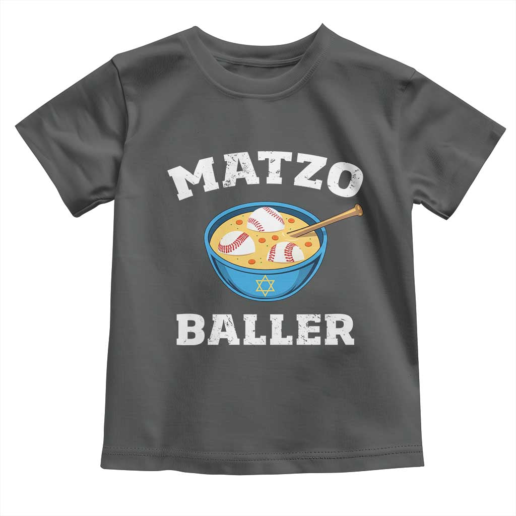 Funny Hanukkah Baseball Toddler T Shirt Matzo Baller Matzah Ball Jewish Chanukah Sports Lover - Wonder Print Shop