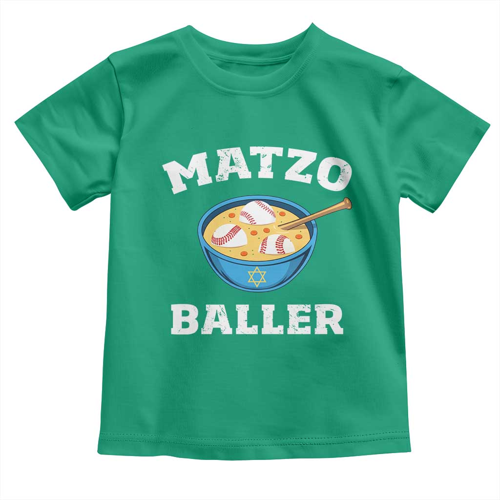 Funny Hanukkah Baseball Toddler T Shirt Matzo Baller Matzah Ball Jewish Chanukah Sports Lover - Wonder Print Shop