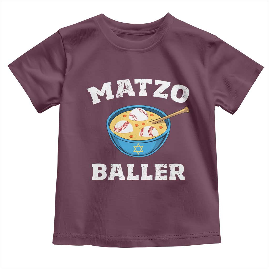 Funny Hanukkah Baseball Toddler T Shirt Matzo Baller Matzah Ball Jewish Chanukah Sports Lover - Wonder Print Shop