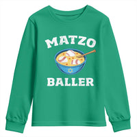 Funny Hanukkah Baseball Youth Sweatshirt Matzo Baller Matzah Ball Jewish Chanukah Sports Lover - Wonder Print Shop