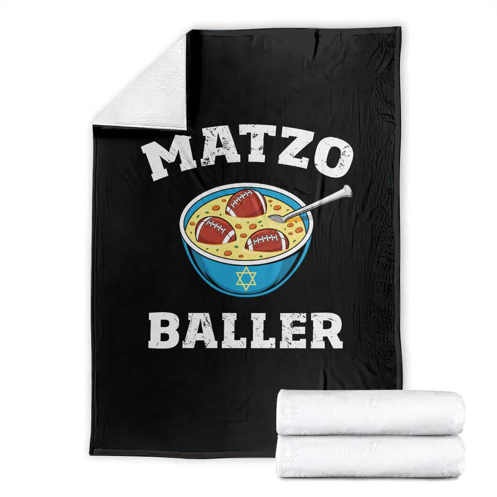 Funny Hanukkah Football Throw Blanket Matzo Baller Matzah Ball Jewish Chanukah Sports Lover - Wonder Print Shop
