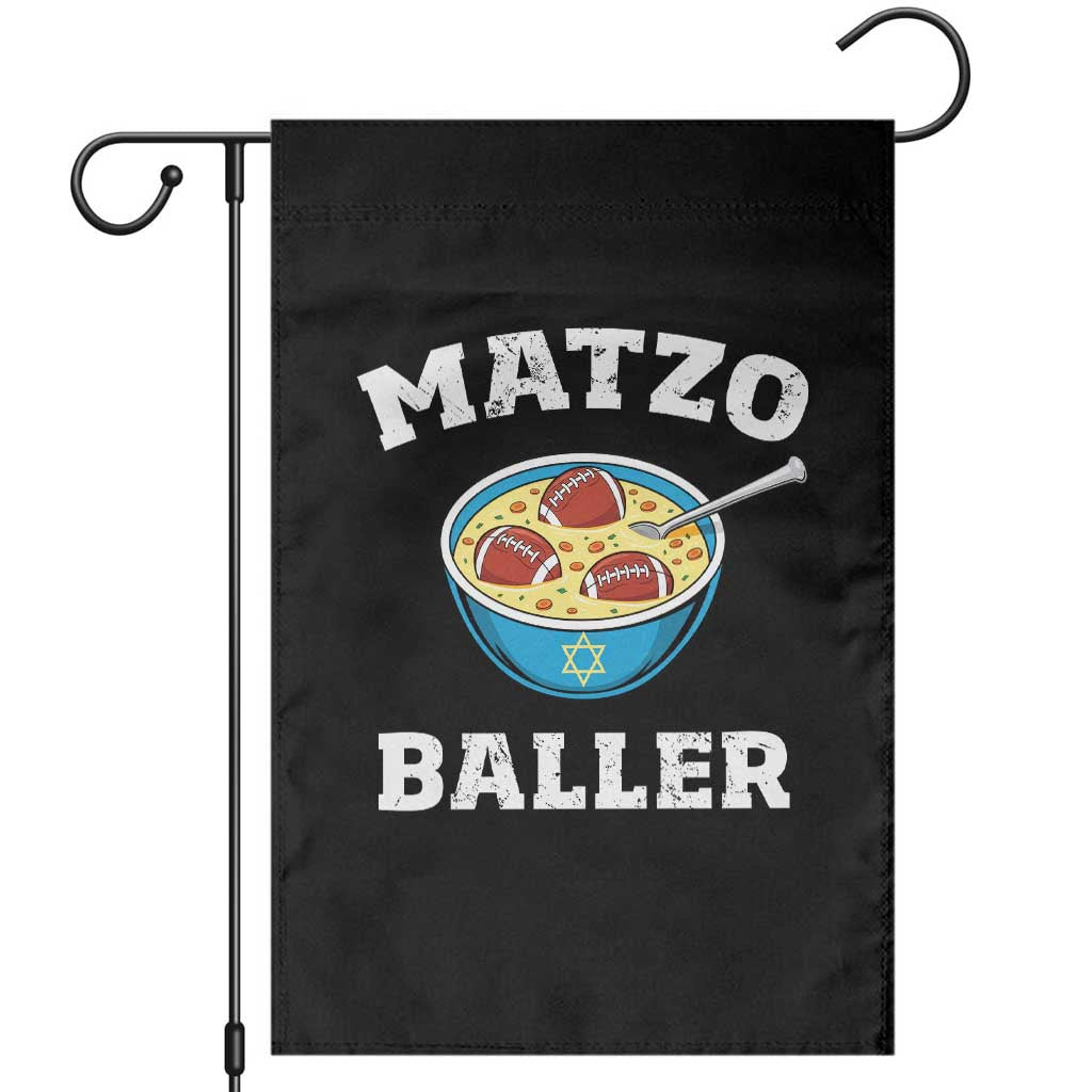 Funny Hanukkah Football Garden Flag Matzo Baller Matzah Ball Jewish Chanukah Sports Lover - Wonder Print Shop