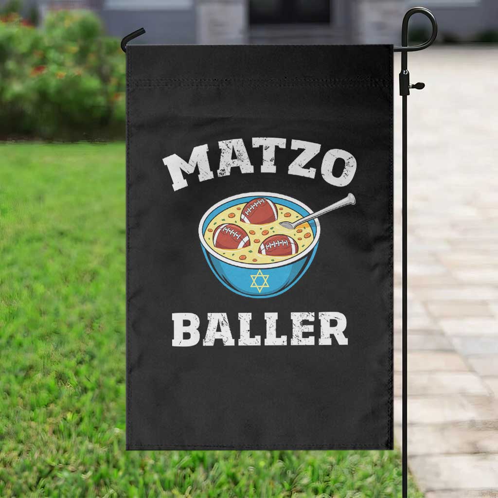 Funny Hanukkah Football Garden Flag Matzo Baller Matzah Ball Jewish Chanukah Sports Lover - Wonder Print Shop
