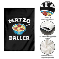 Funny Hanukkah Football Garden Flag Matzo Baller Matzah Ball Jewish Chanukah Sports Lover - Wonder Print Shop