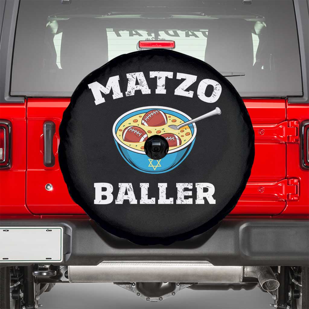Funny Hanukkah Football Spare Tire Cover Matzo Baller Matzah Ball Jewish Chanukah Sports Lover - Wonder Print Shop