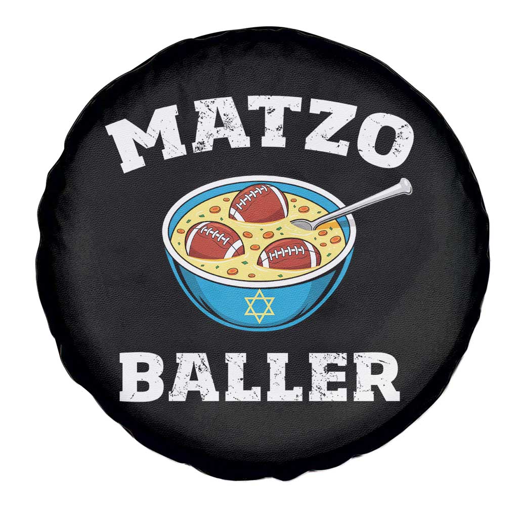 Funny Hanukkah Football Spare Tire Cover Matzo Baller Matzah Ball Jewish Chanukah Sports Lover - Wonder Print Shop