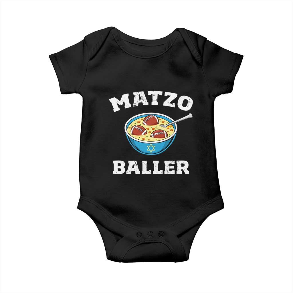 Funny Hanukkah Football Baby Onesie Matzo Baller Matzah Ball Jewish Chanukah Sports Lover - Wonder Print Shop