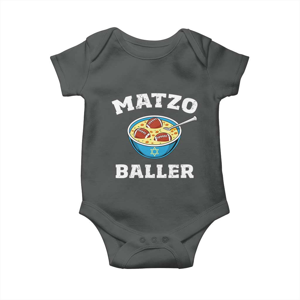 Funny Hanukkah Football Baby Onesie Matzo Baller Matzah Ball Jewish Chanukah Sports Lover - Wonder Print Shop