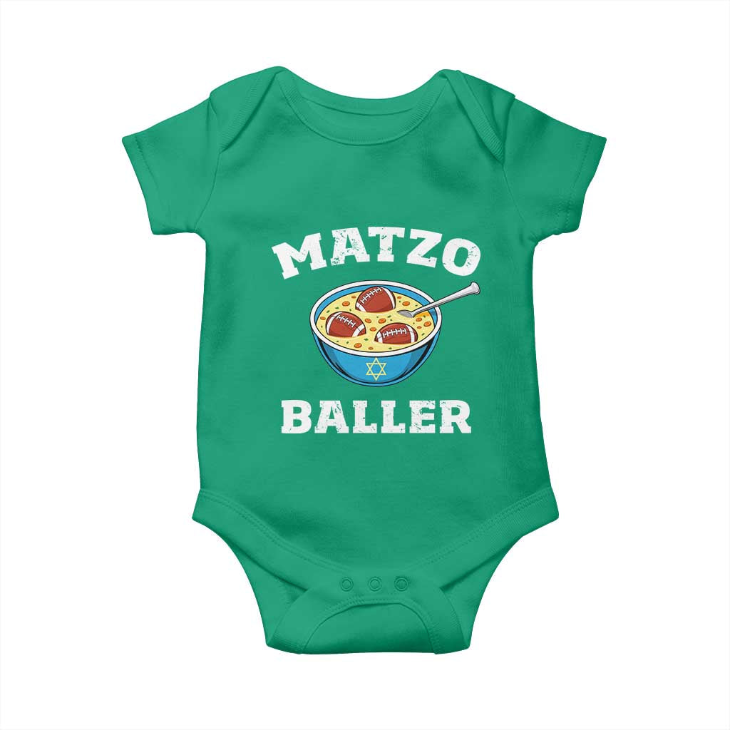 Funny Hanukkah Football Baby Onesie Matzo Baller Matzah Ball Jewish Chanukah Sports Lover - Wonder Print Shop
