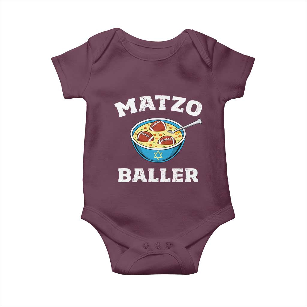 Funny Hanukkah Football Baby Onesie Matzo Baller Matzah Ball Jewish Chanukah Sports Lover - Wonder Print Shop