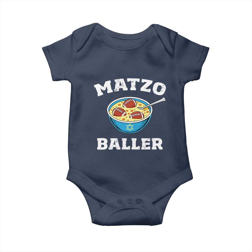 Funny Hanukkah Football Baby Onesie Matzo Baller Matzah Ball Jewish Chanukah Sports Lover - Wonder Print Shop