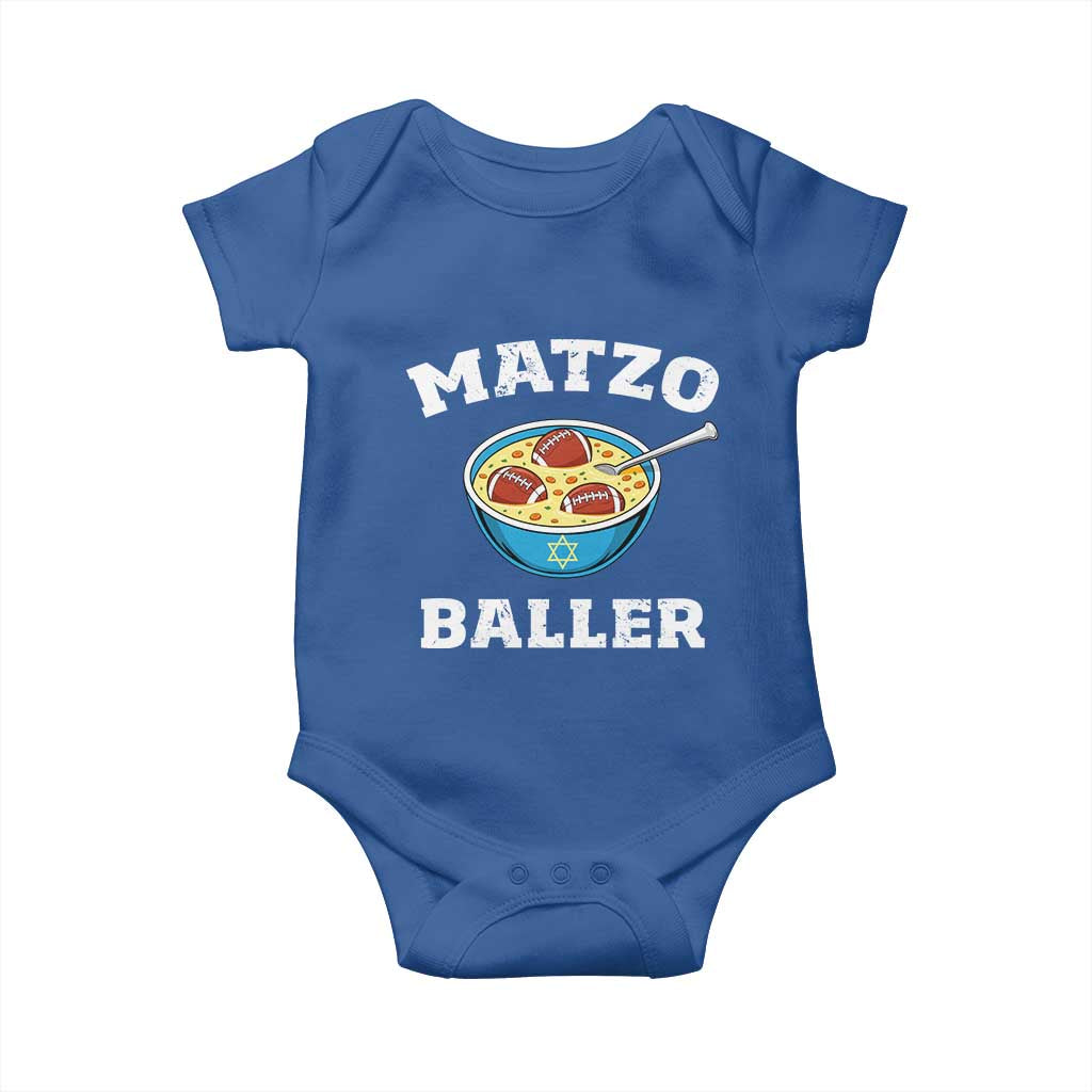 Funny Hanukkah Football Baby Onesie Matzo Baller Matzah Ball Jewish Chanukah Sports Lover - Wonder Print Shop