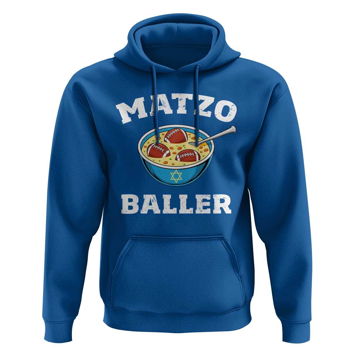 Funny Hanukkah Football Hoodie Matzo Baller Matzah Ball Jewish Chanukah Sports Lover - Wonder Print Shop